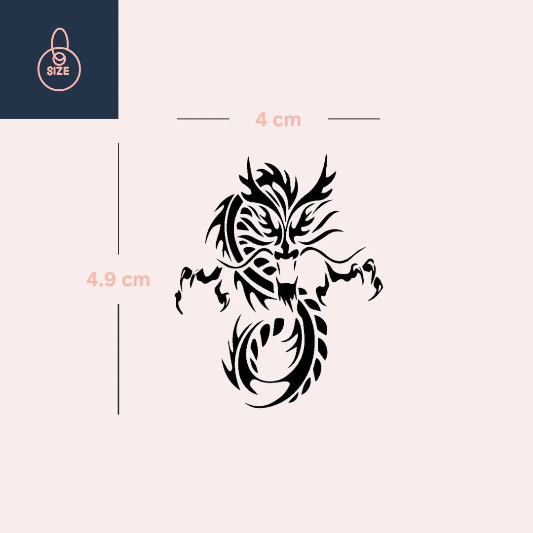 Tribal dragon temporary tattoo - Image 4