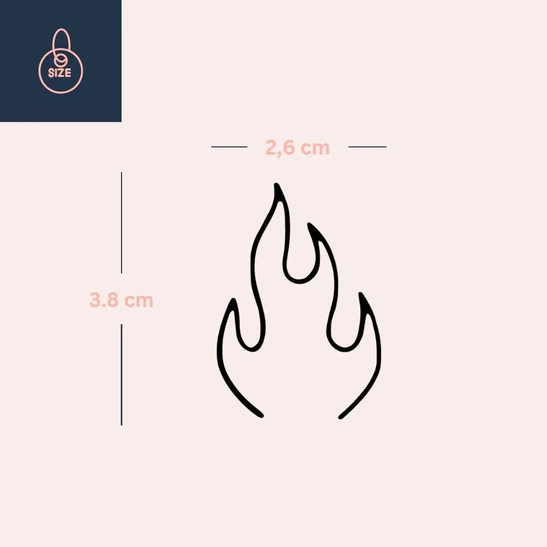 Fine line flame temporary tattoo - Image 4
