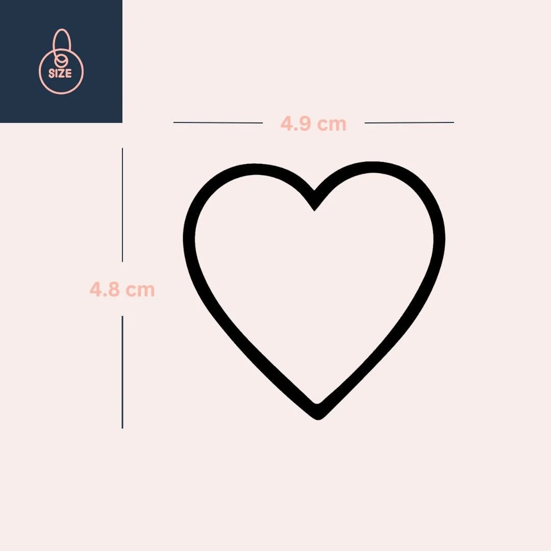 Heart outline temporary tattoo - Image 4