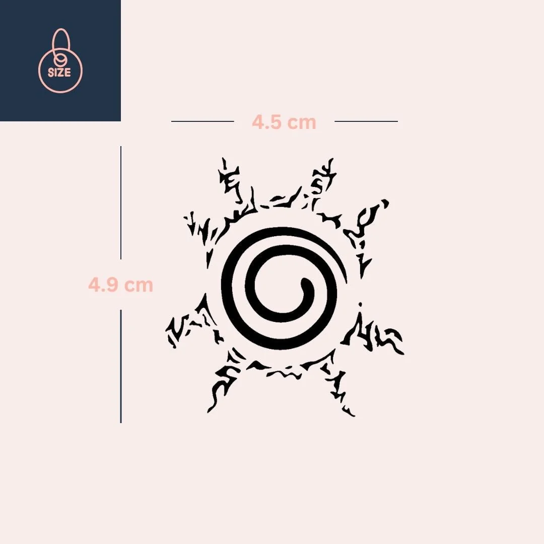 Tribal Spiral Sun Temporary Tattoo - Image 4