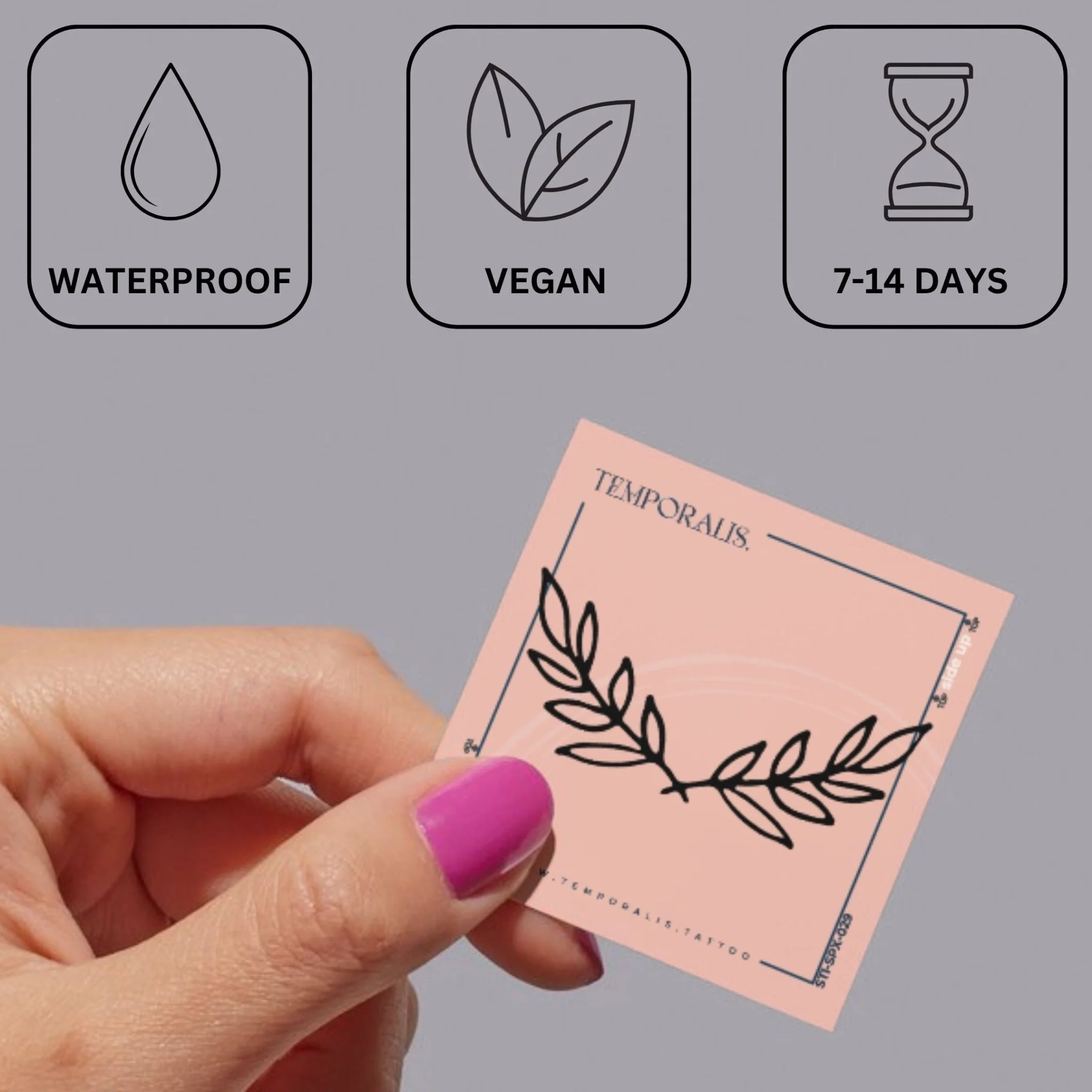 Laurel branch temporary tattoo - Image 3