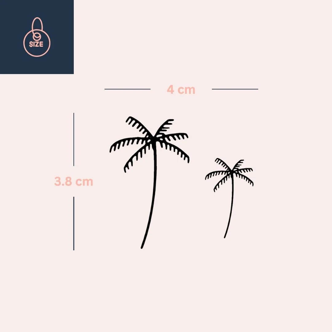 Twin palms fine line temporary tattoo - Image 4