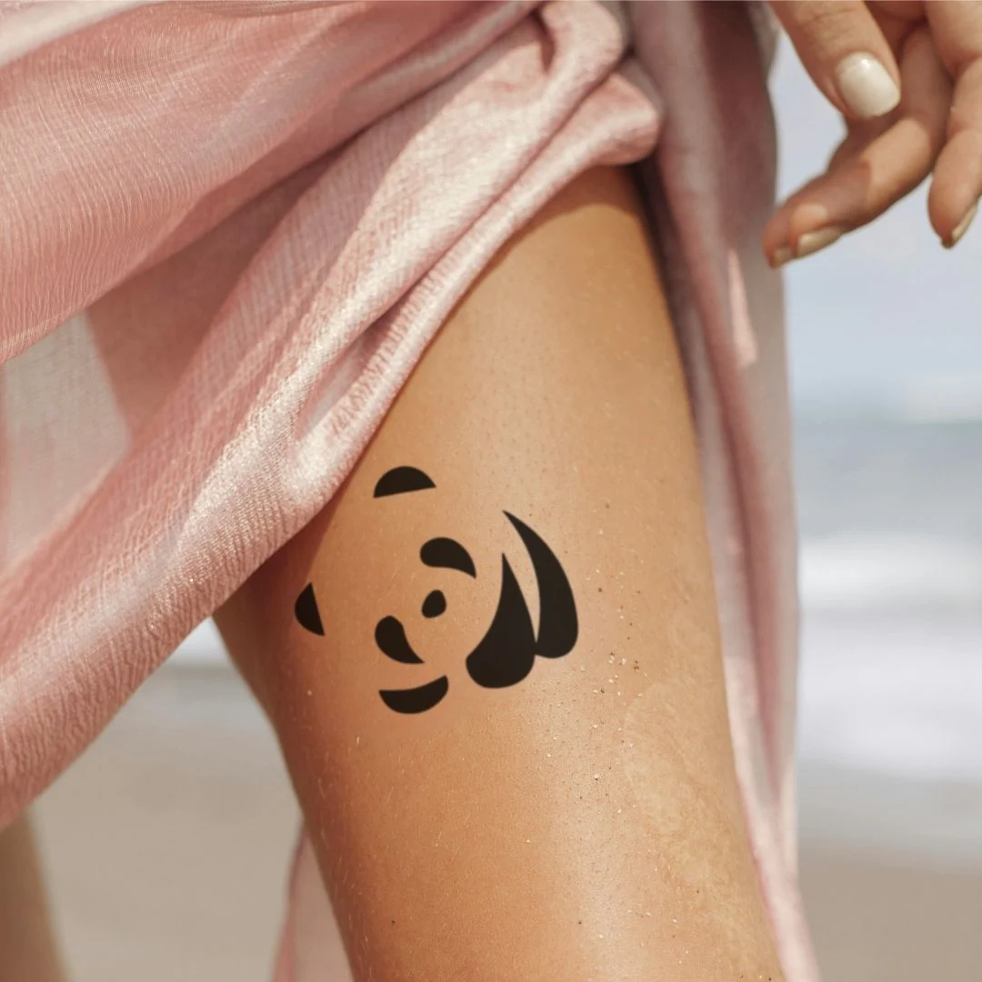 Panda Face Temporary Tattoo