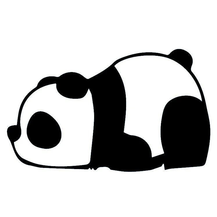 Lying Panda Silhouette Temporary Tattoo - Image 2