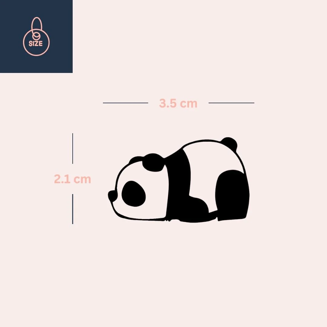 Lying Panda Silhouette Temporary Tattoo - Image 4