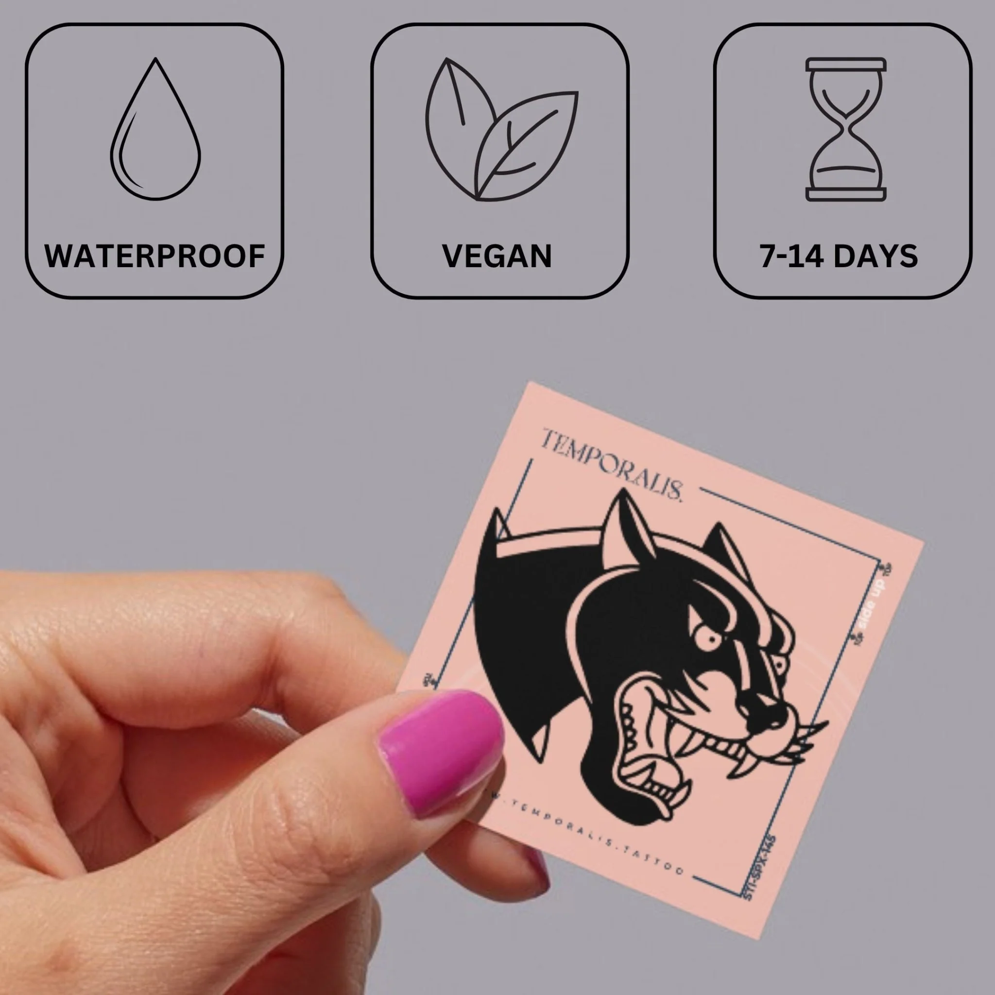 Roaring panther head temporary tattoo - Image 3