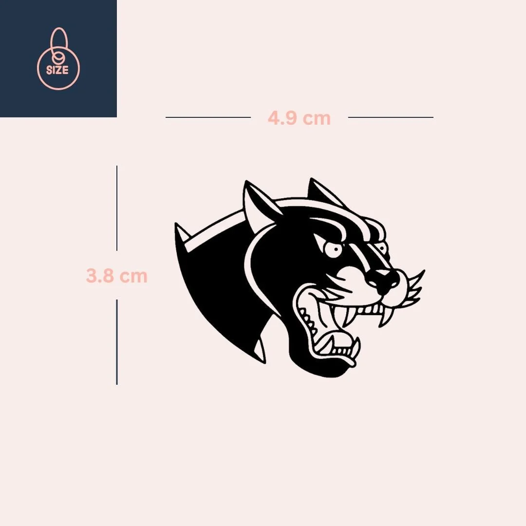 Roaring panther head temporary tattoo - Image 4