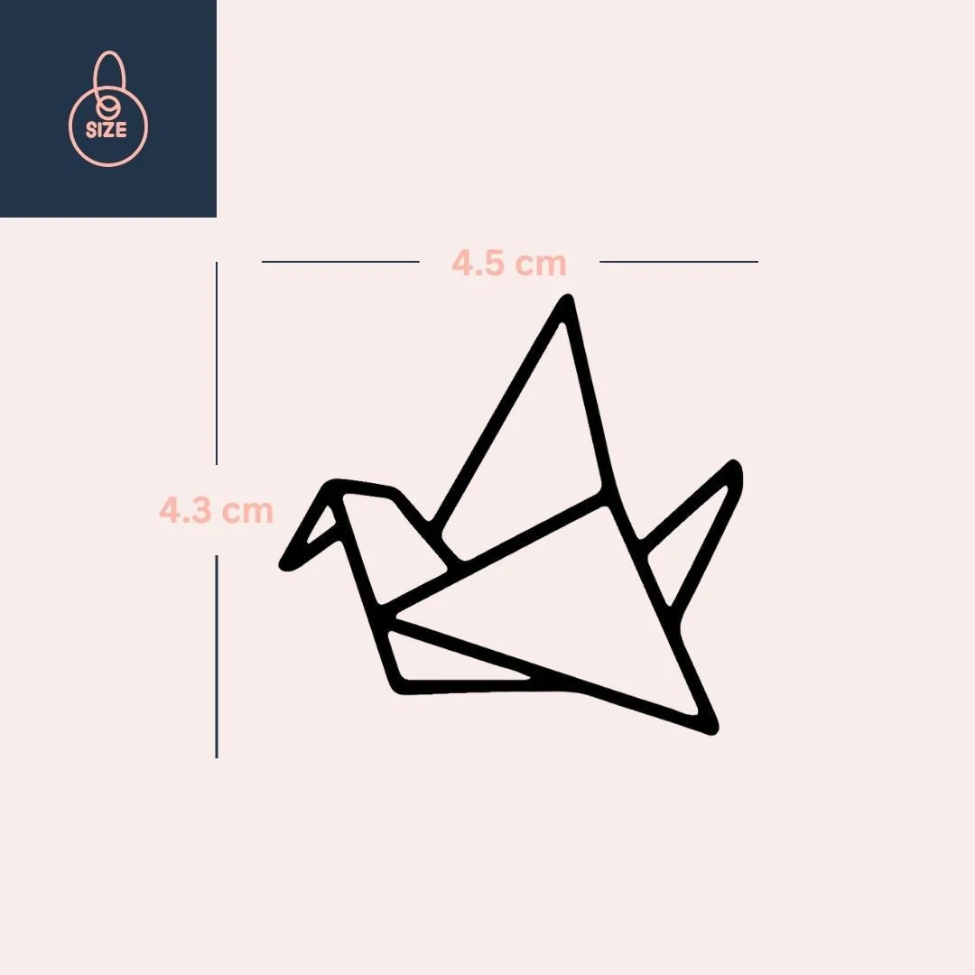 Origami Crane Temporary Tattoo - Bold Line Art - Image 4