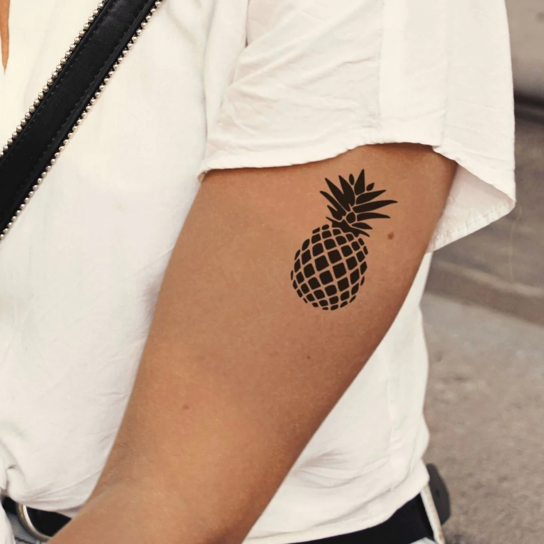 Pineapple silhouette temporary tattoo
