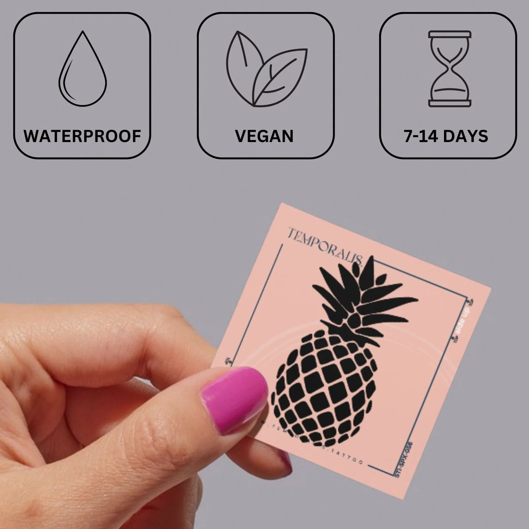 Pineapple silhouette temporary tattoo - Image 3
