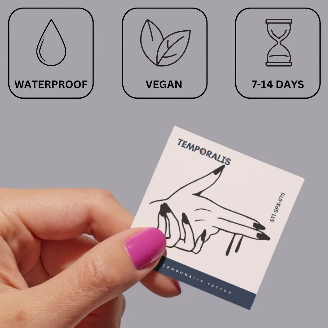 Finger gun hand temporary tattoo - Image 3