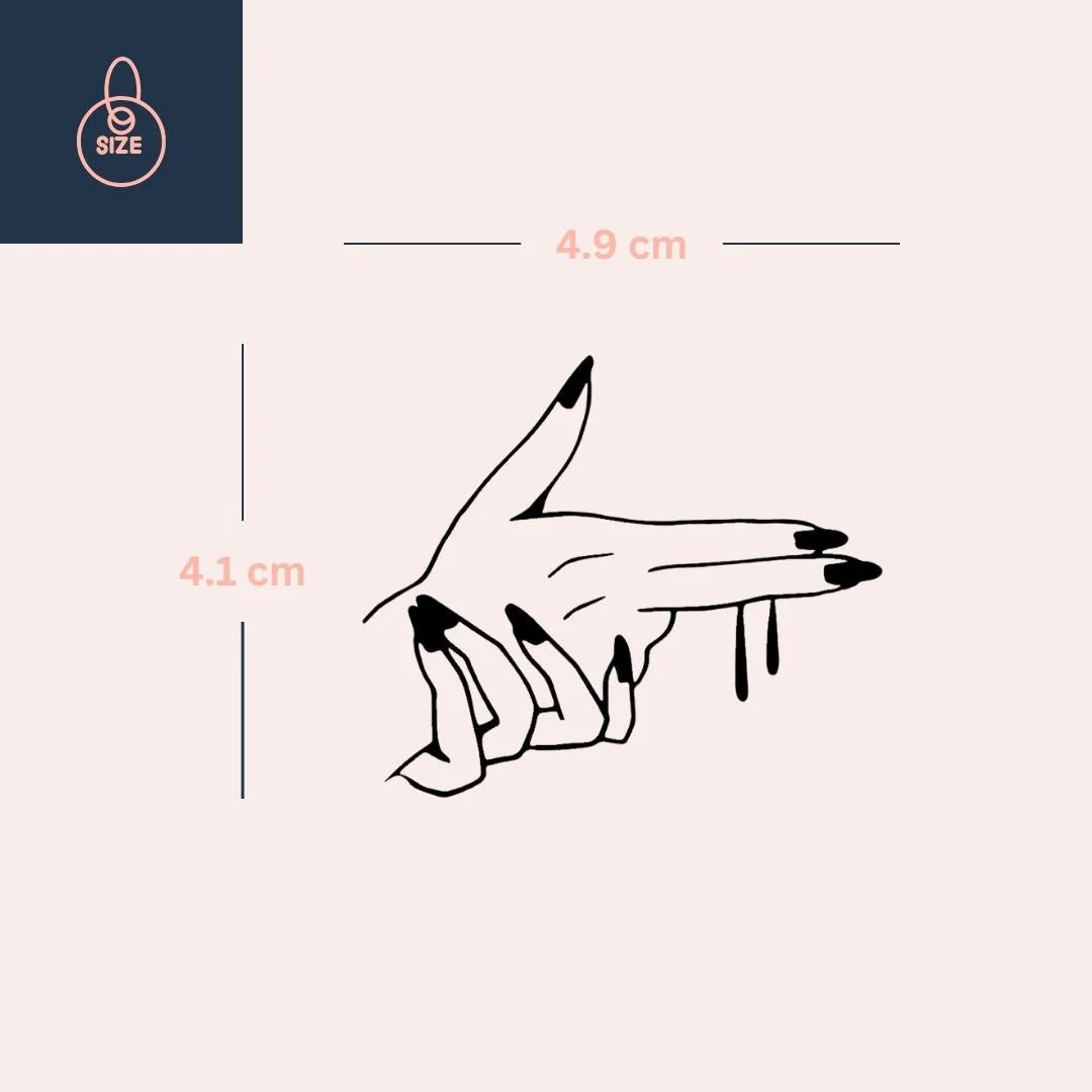 Finger gun hand temporary tattoo - Image 4