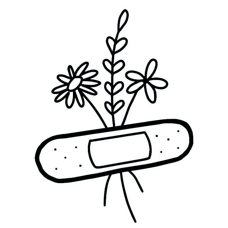 Floral Bandage Temporary Tattoo, Fine Line - Image 2