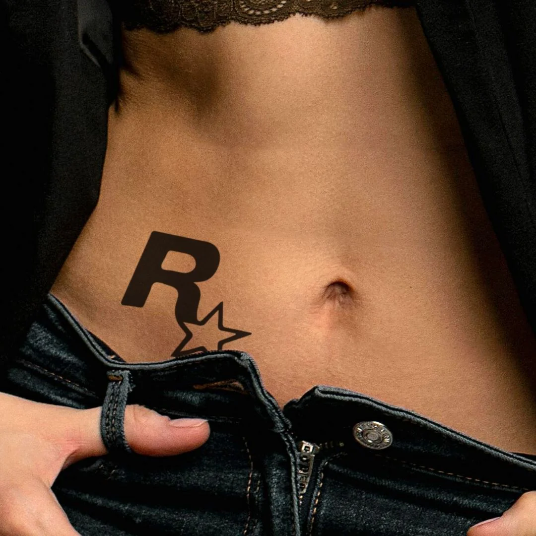 Rockstar logo (GTA) temporary tattoo