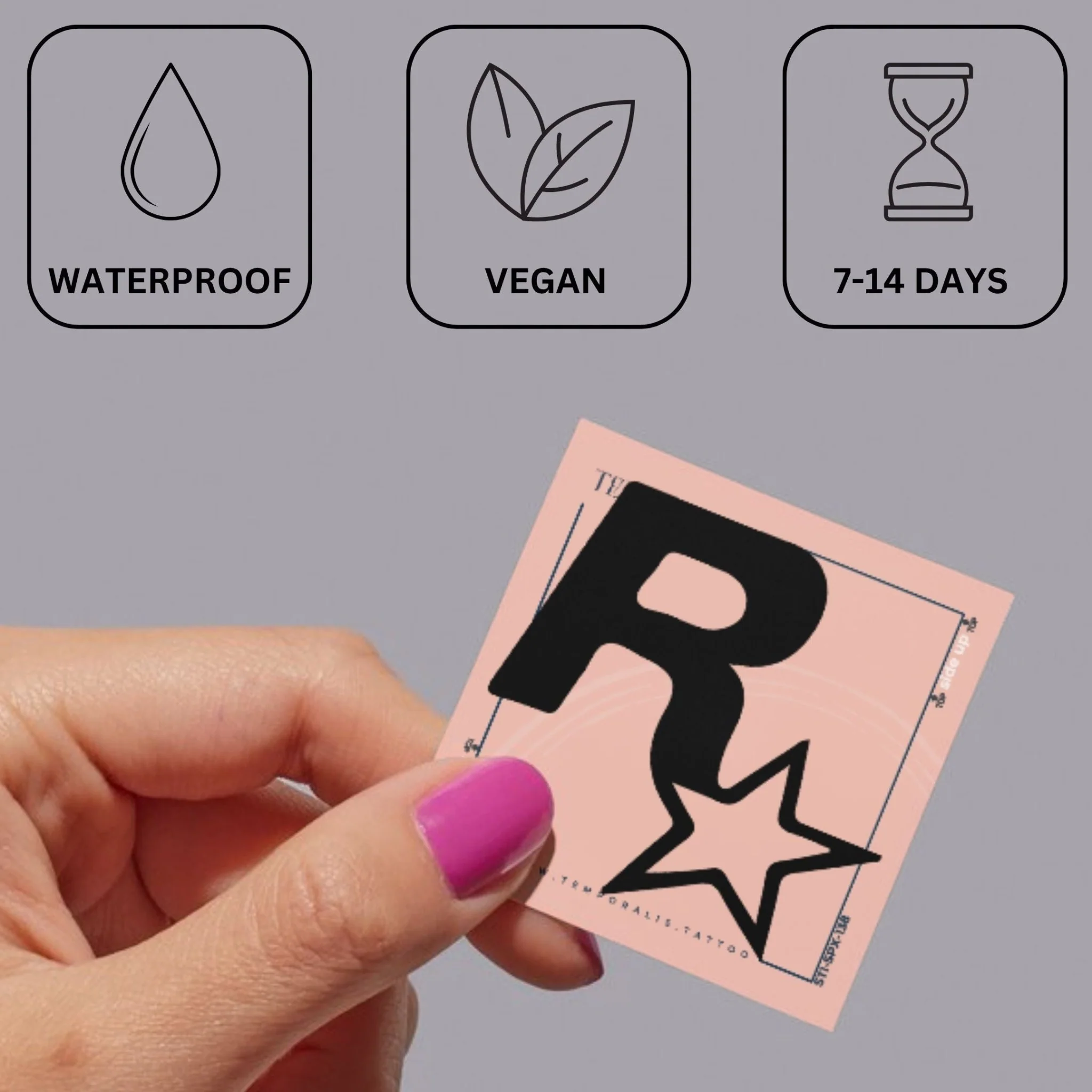 Rockstar logo (GTA) temporary tattoo - Image 3