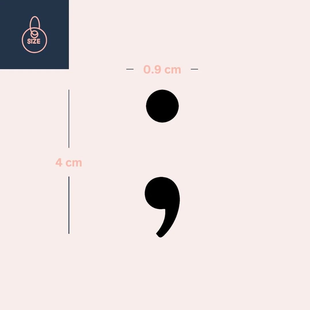 Semicolon temporary tattoo - Image 4