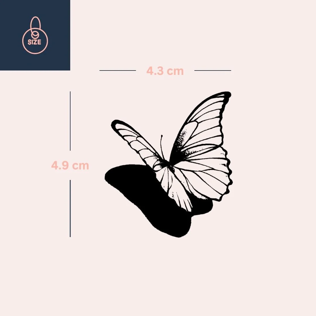 Butterfly temporary tattoo with asymmetric wings - Image 4