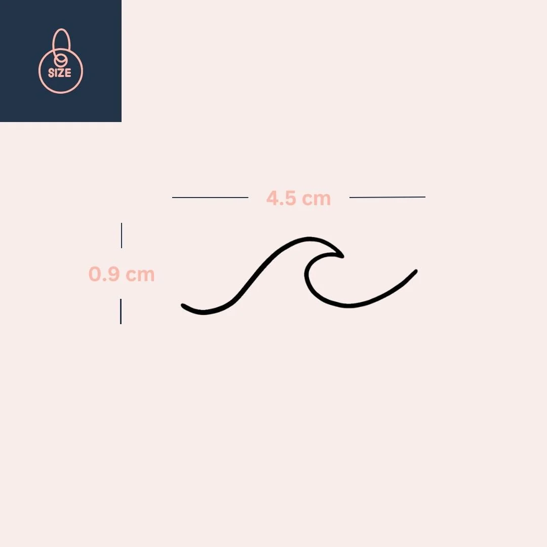 Minimalist wave temporary tattoo - Image 4