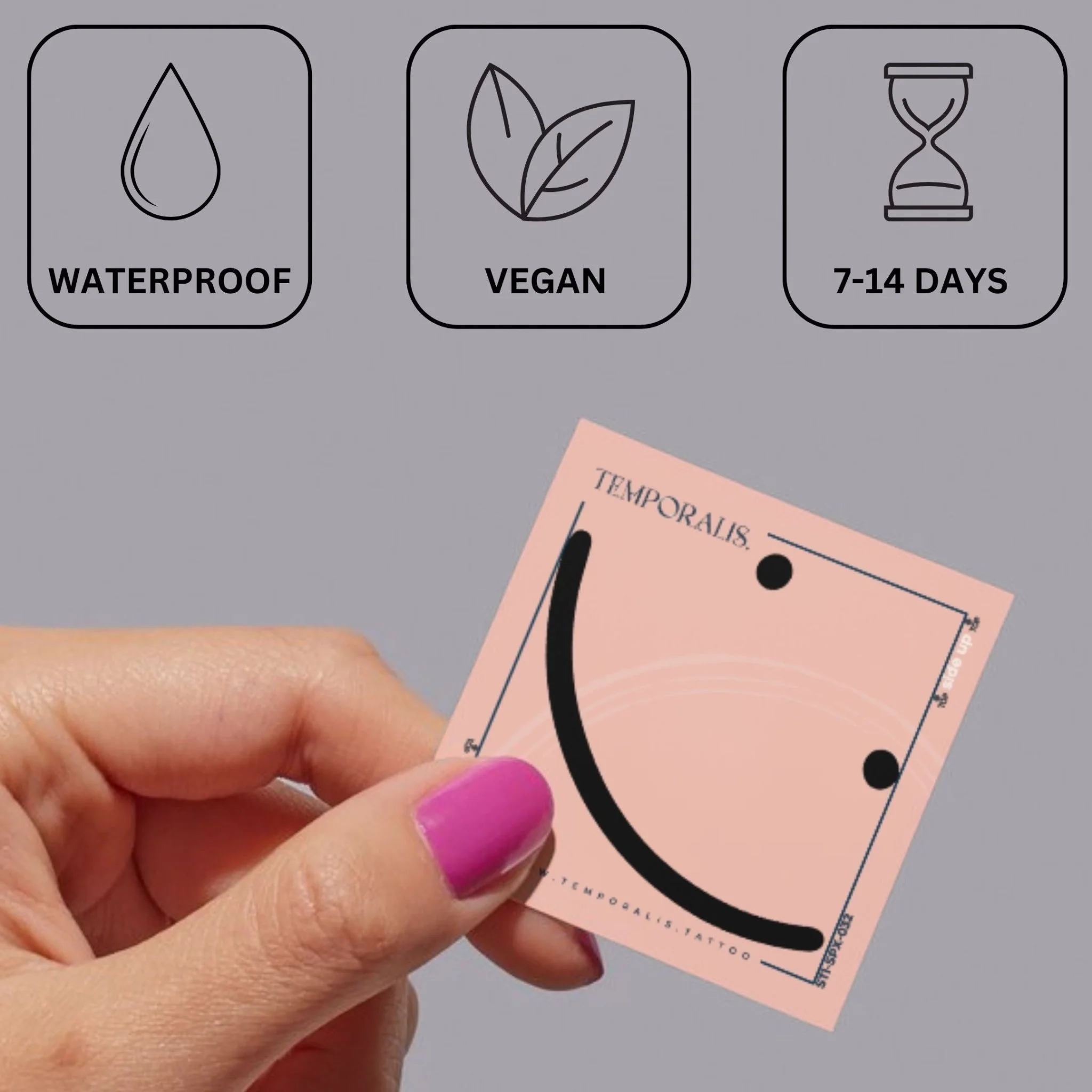 Minimalist smiley face temporary tattoo - Image 3