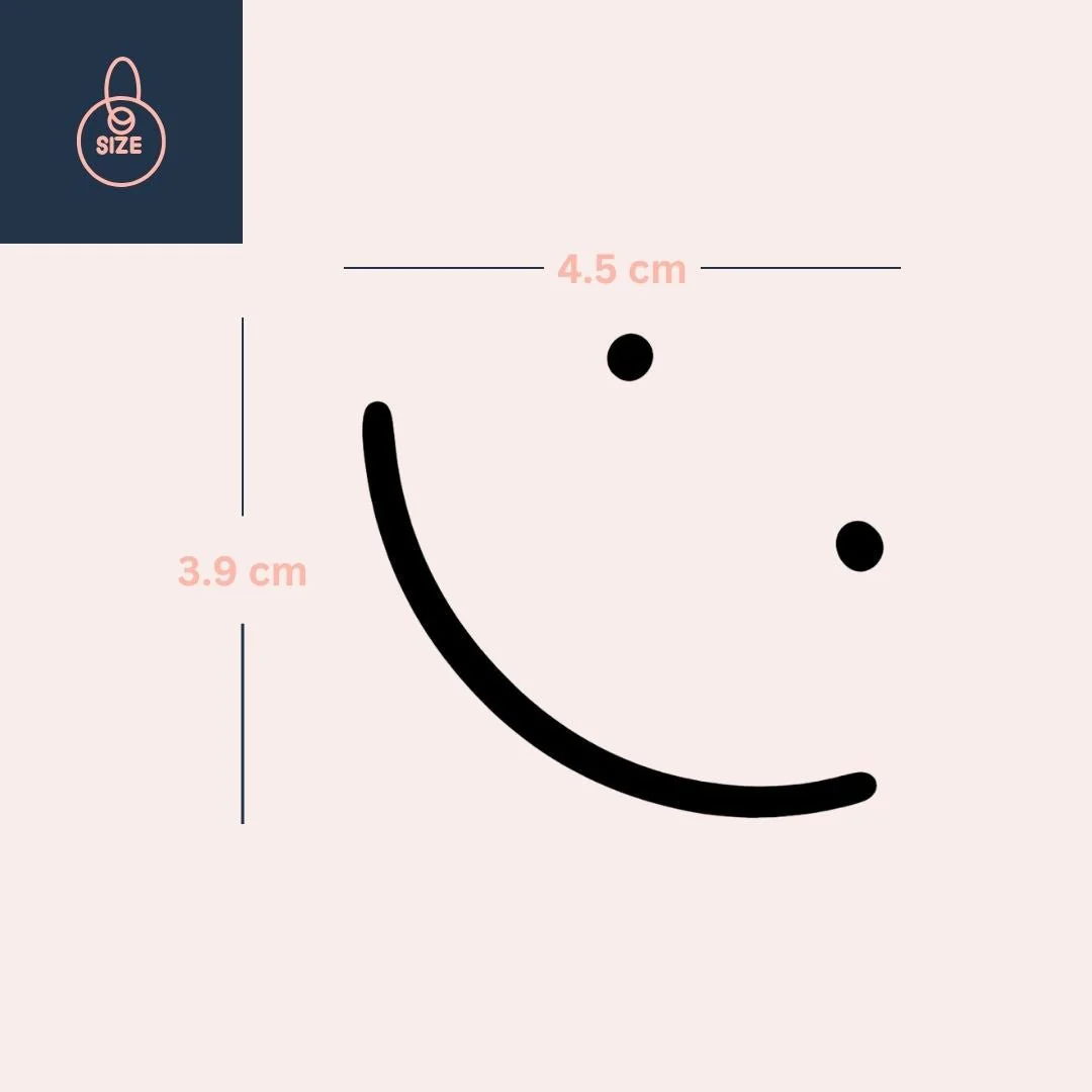 Minimalist smiley face temporary tattoo - Image 4