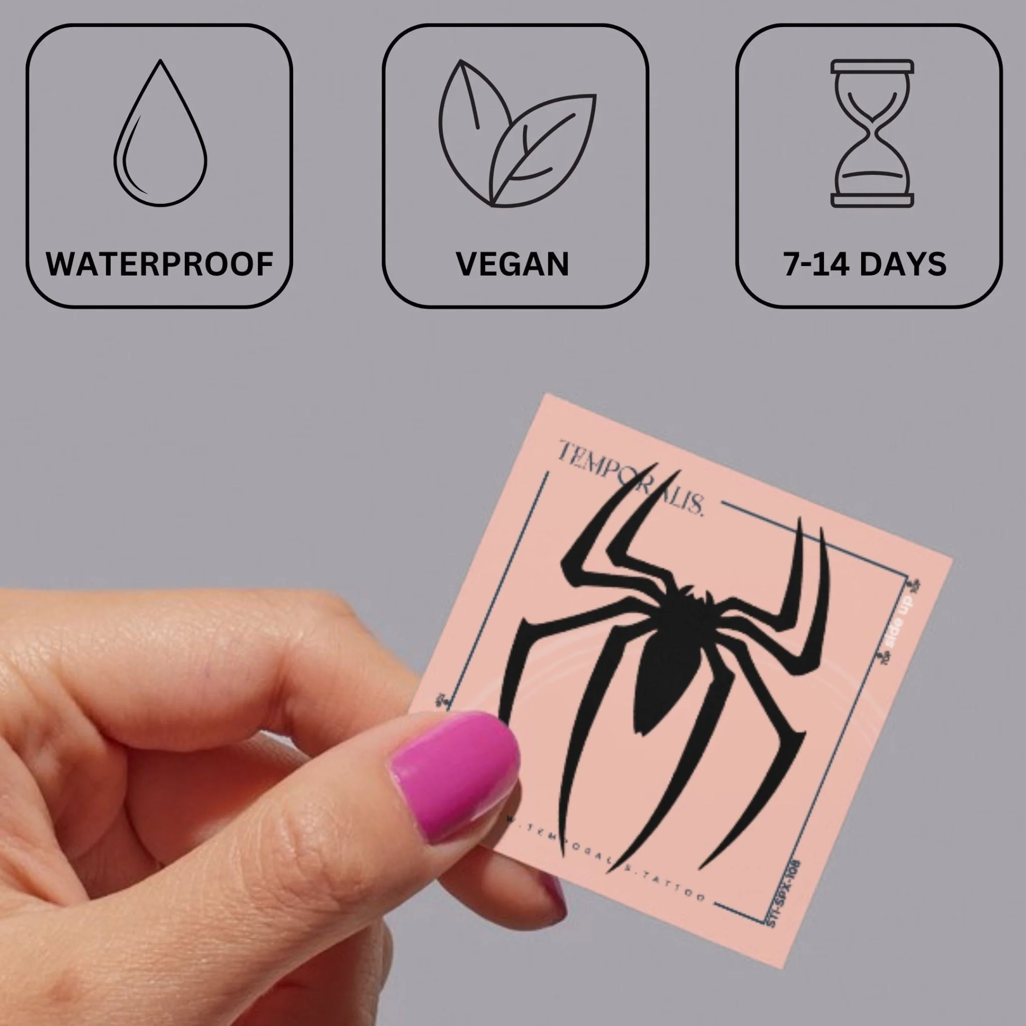 Spider silhouette temporary tattoo - Image 3