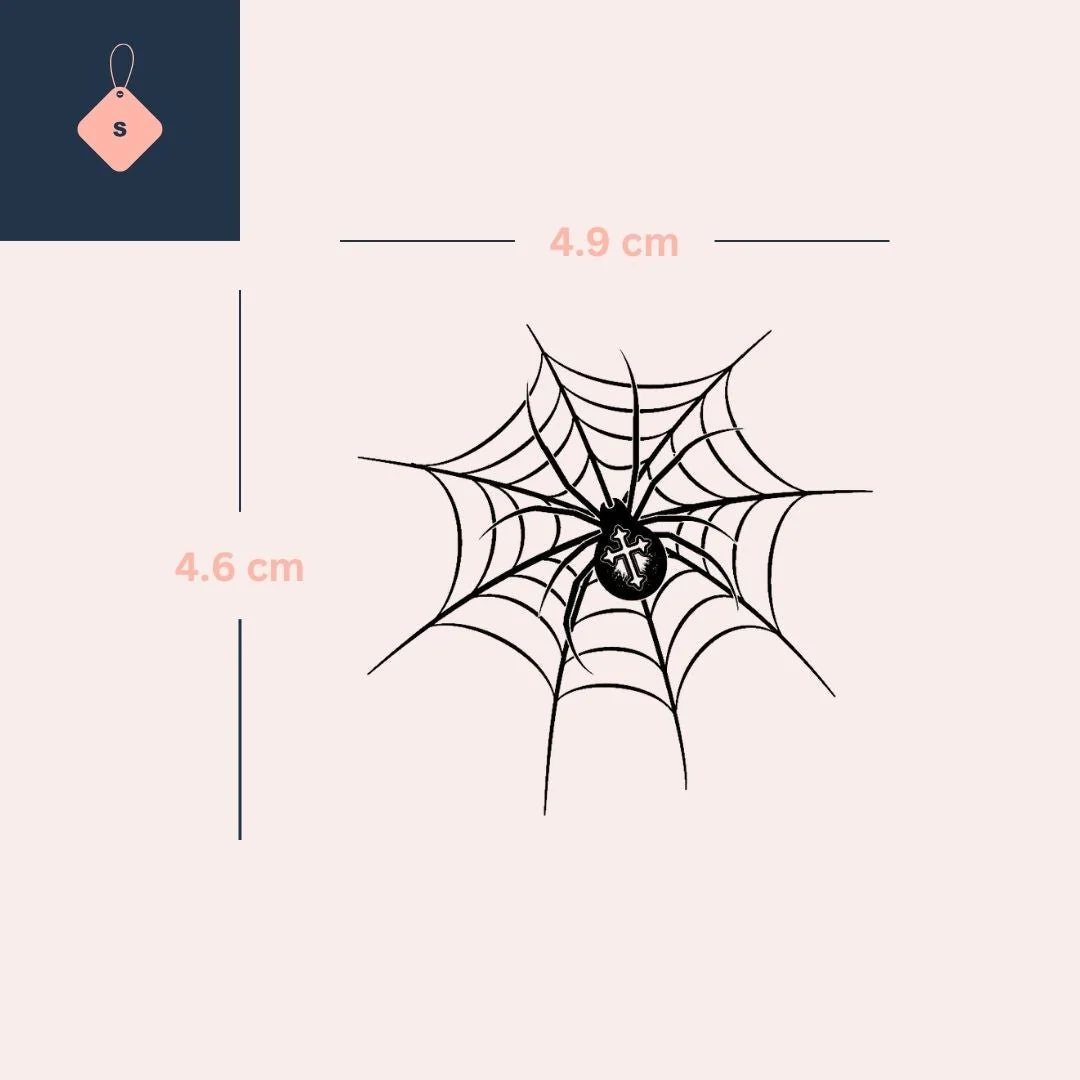 Spider with cross on web temporary tattoo - Image 4