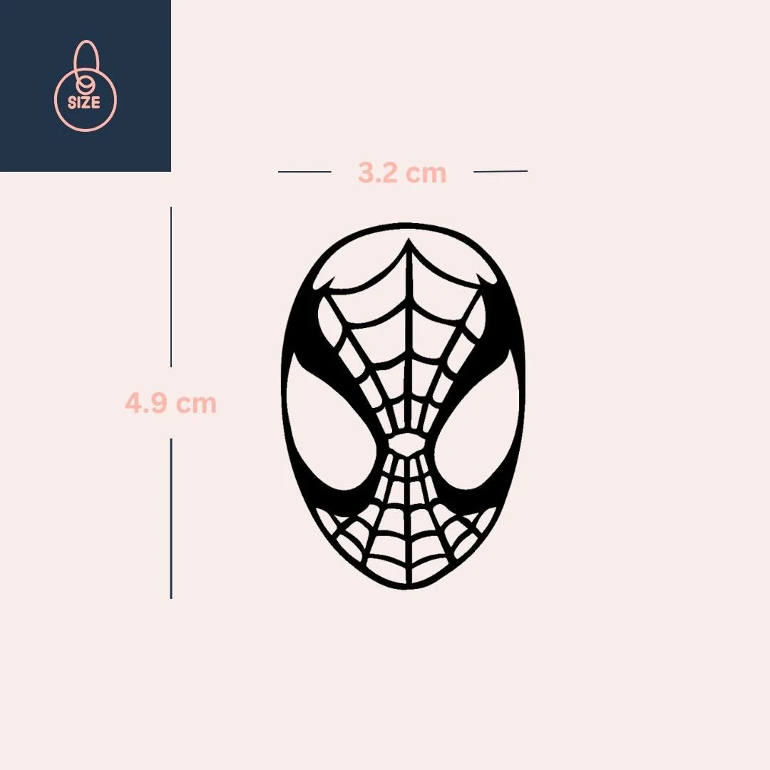 Spider-Man mask line art temporary tattoo - Image 4