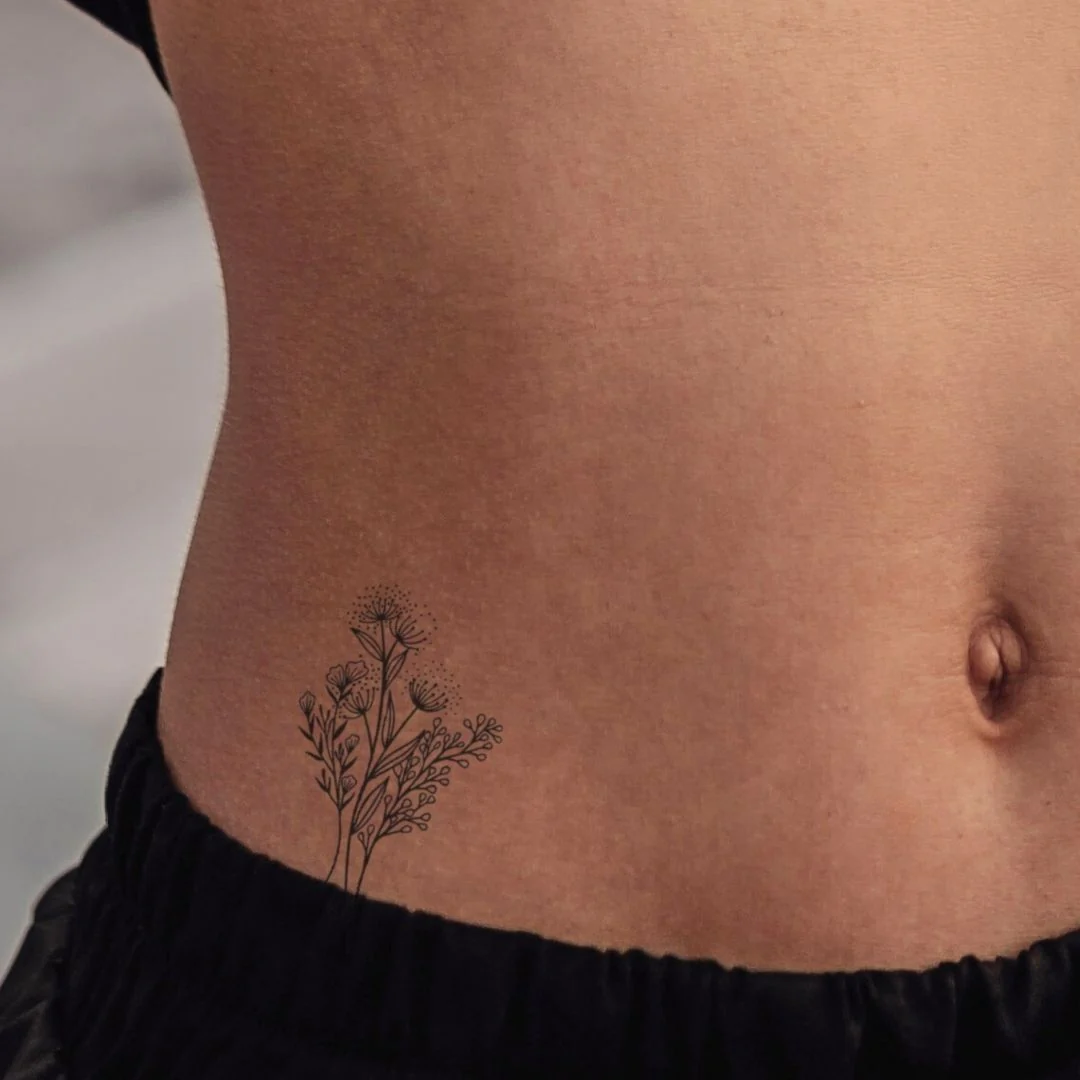 Wildflower bouquet temporary tattoo