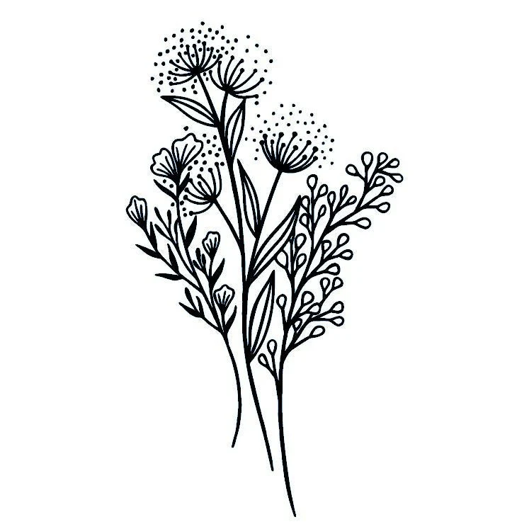 Wildflower bouquet temporary tattoo - Image 2