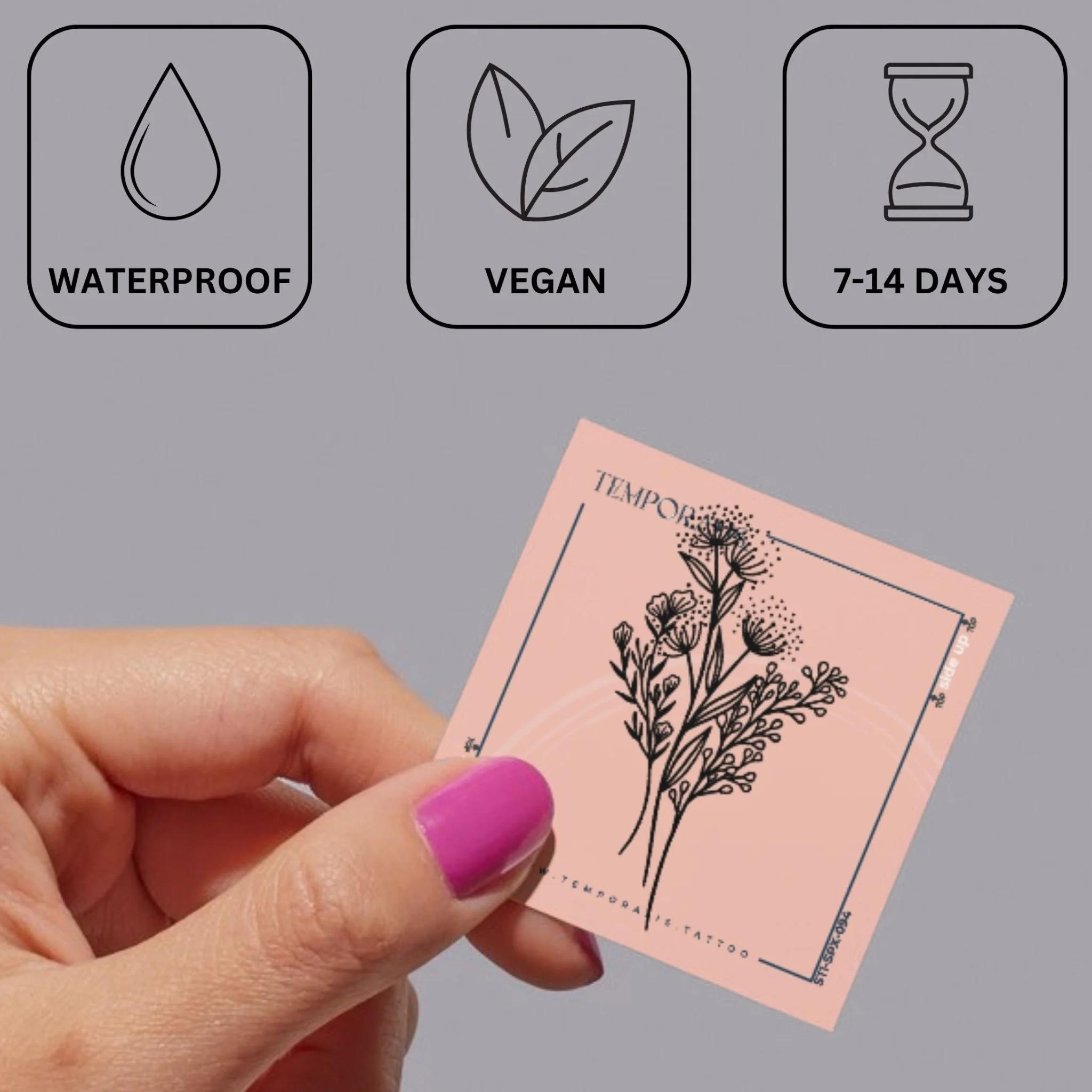 Wildflower bouquet temporary tattoo - Image 3