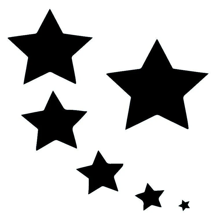 Five black stars temporary tattoo - Image 2