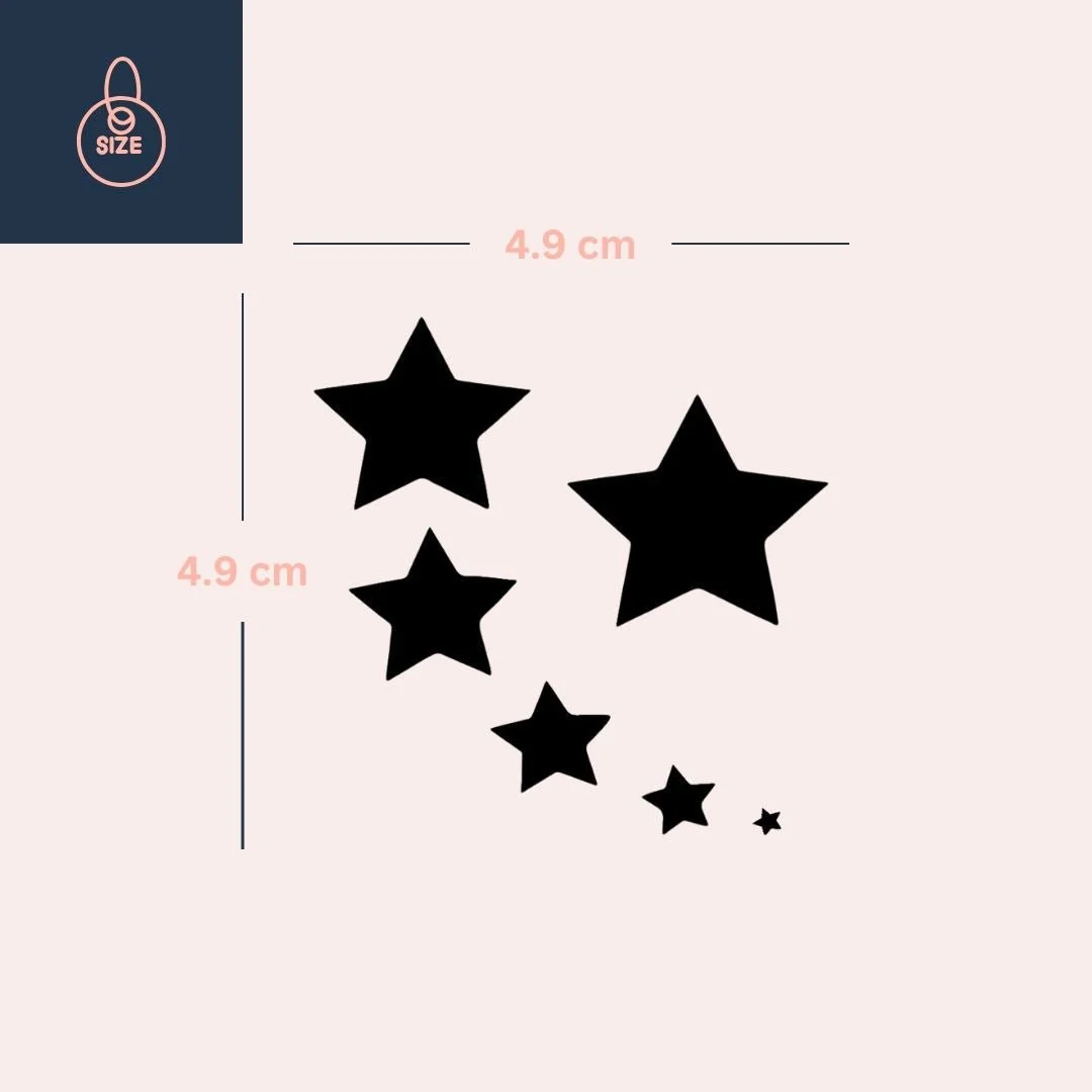 Five black stars temporary tattoo - Image 4