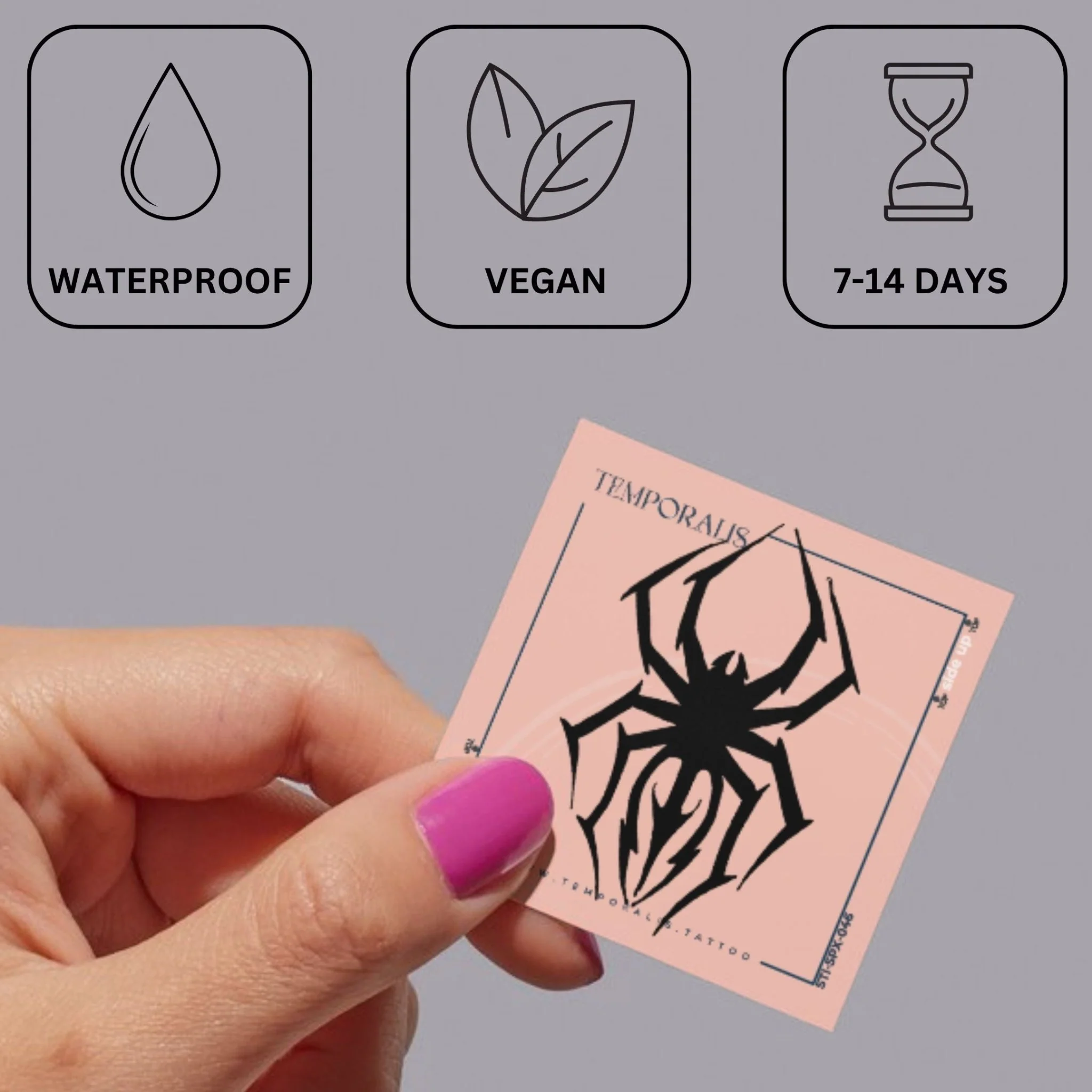 Tribal Spider Temporary Tattoo - Image 3