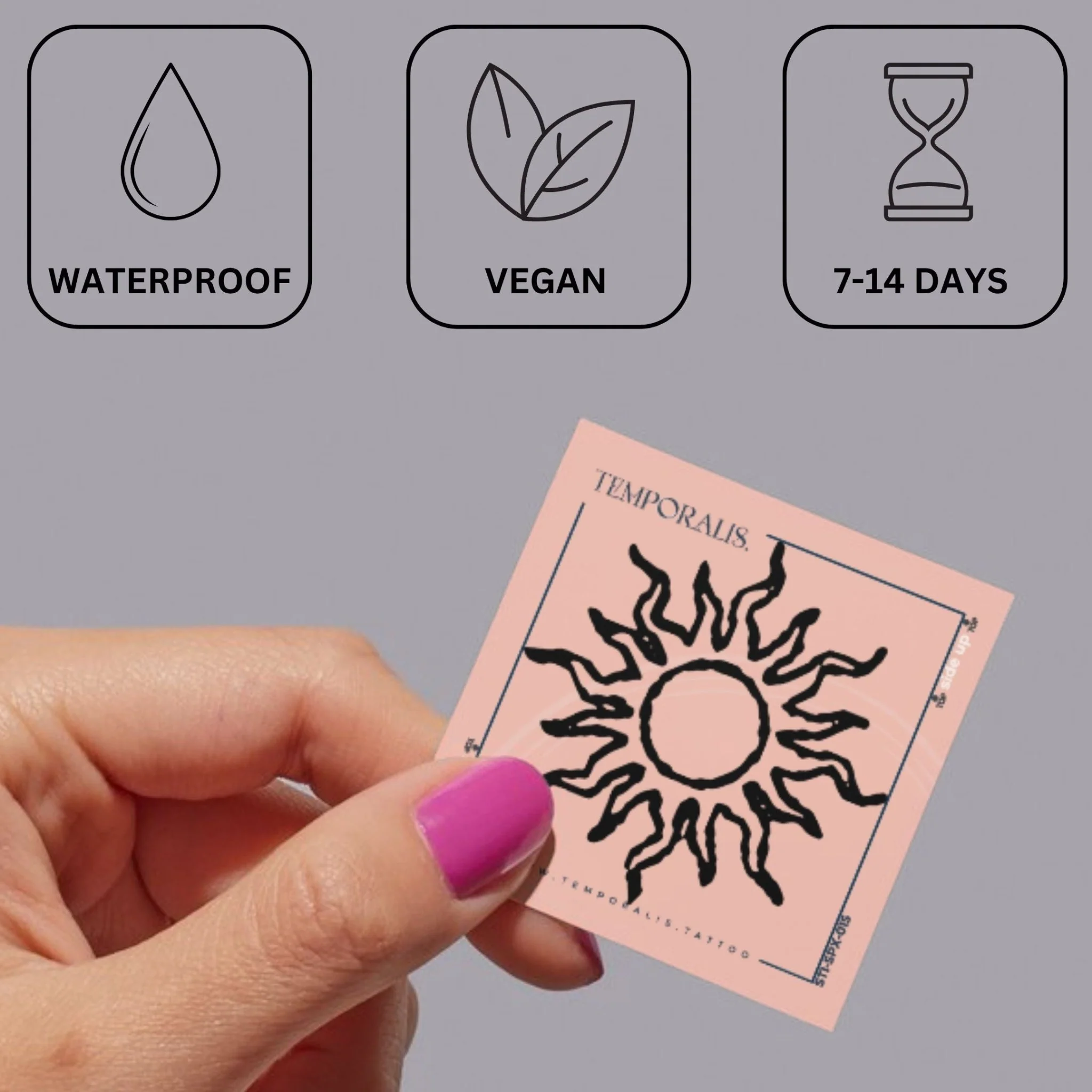 Tribal sun temporary tattoo - Image 3