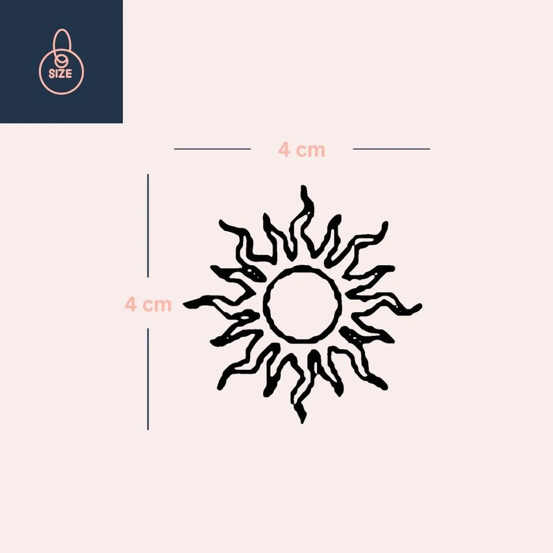 Tribal sun temporary tattoo - Image 4