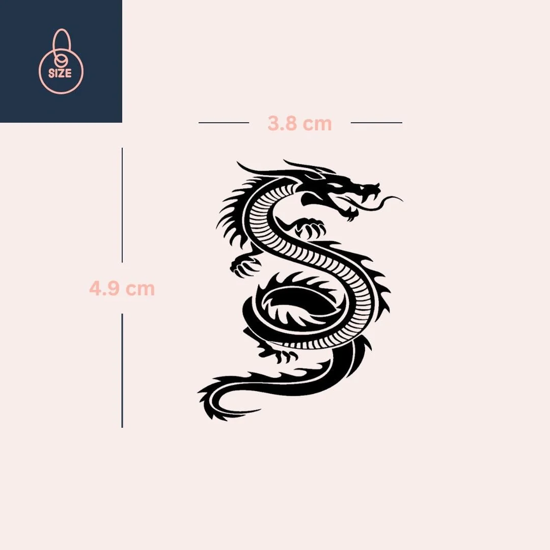S-shaped tribal dragon temporary tattoo - Image 4