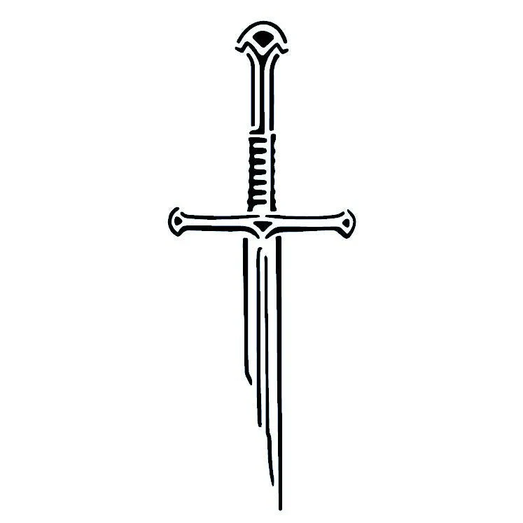 Fine line longsword temporary tattoo - Image 2