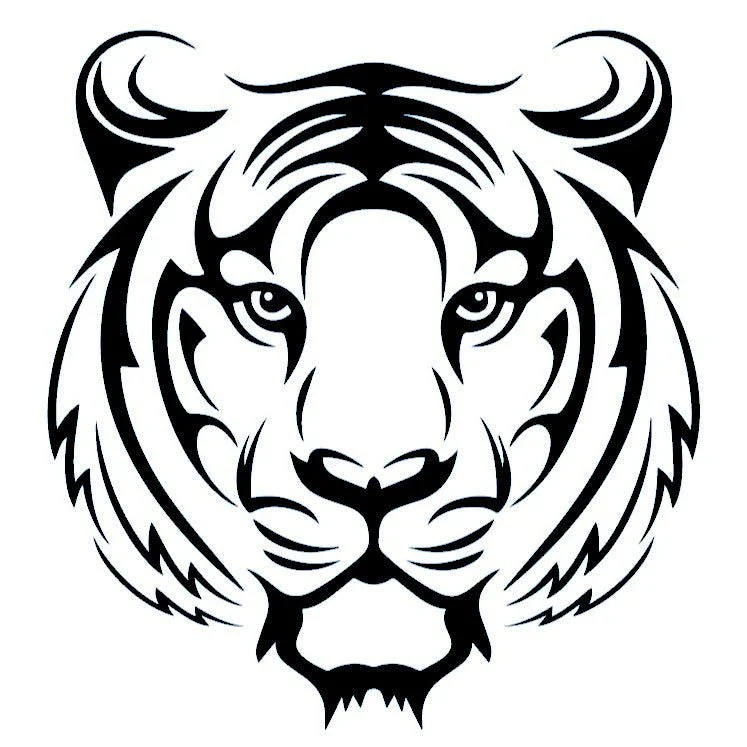 Tribal tiger head temporary tattoo - Image 2
