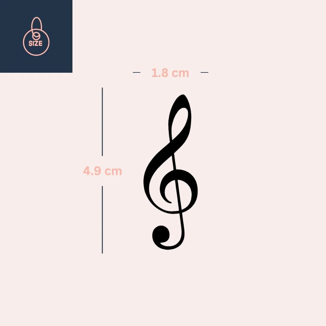 Treble clef temporary tattoo - Image 4