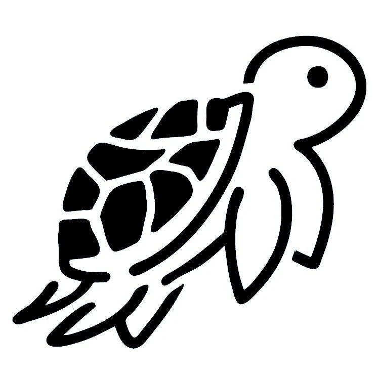 Sea Turtle Temporary Tattoo, Geometric Shell, Fine Line - Image 2