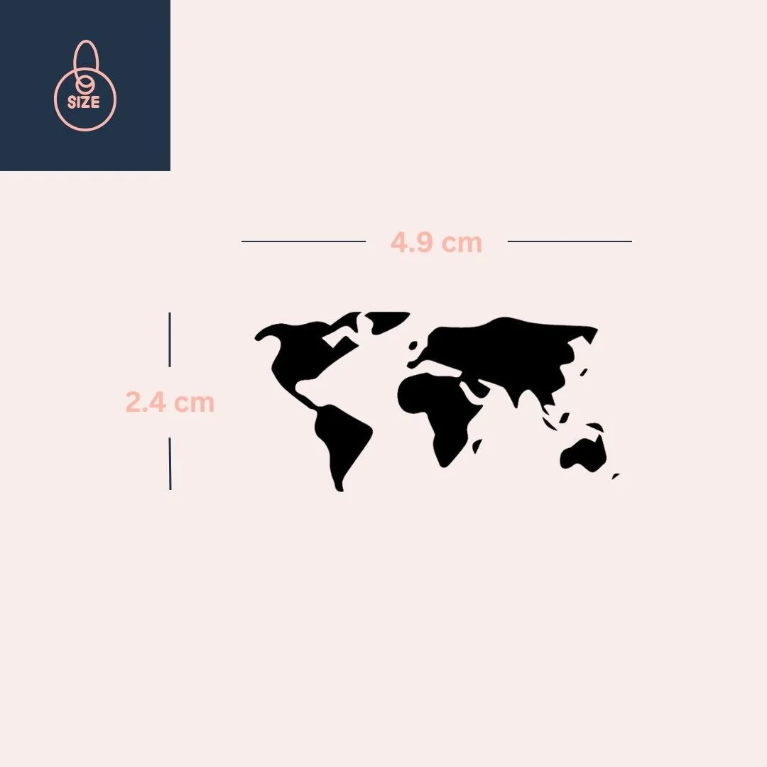 World Map Silhouette Temporary Tattoo - Image 4