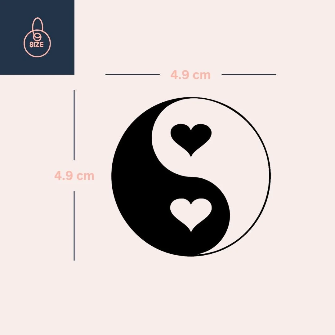 Yin Yang Hearts Temporary Tattoo - Image 4