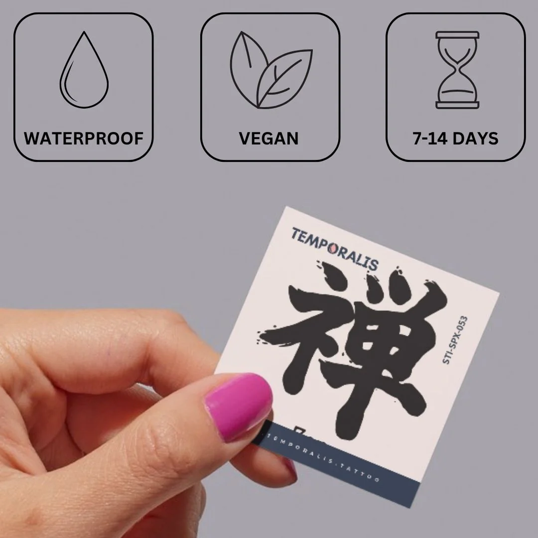 Chinese 'Zen' character temporary tattoo, calligraphy - Image 3