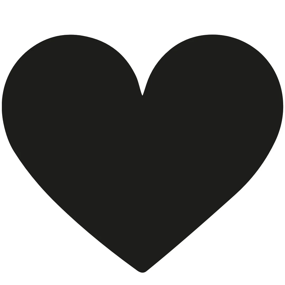 Solid black heart temporary tattoo - Image 2