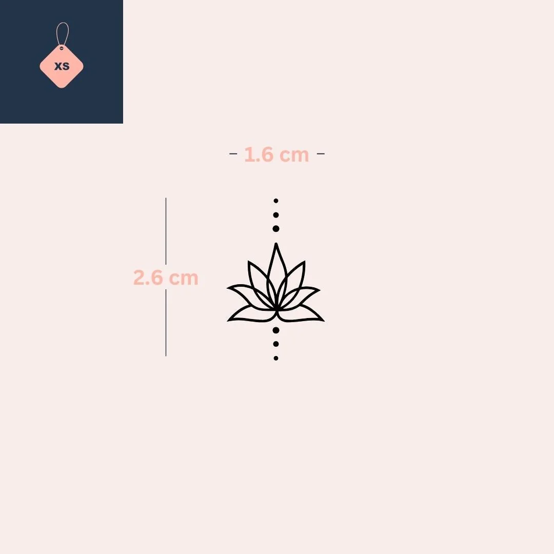 Lotus temporary tattoo with dots - Image 4