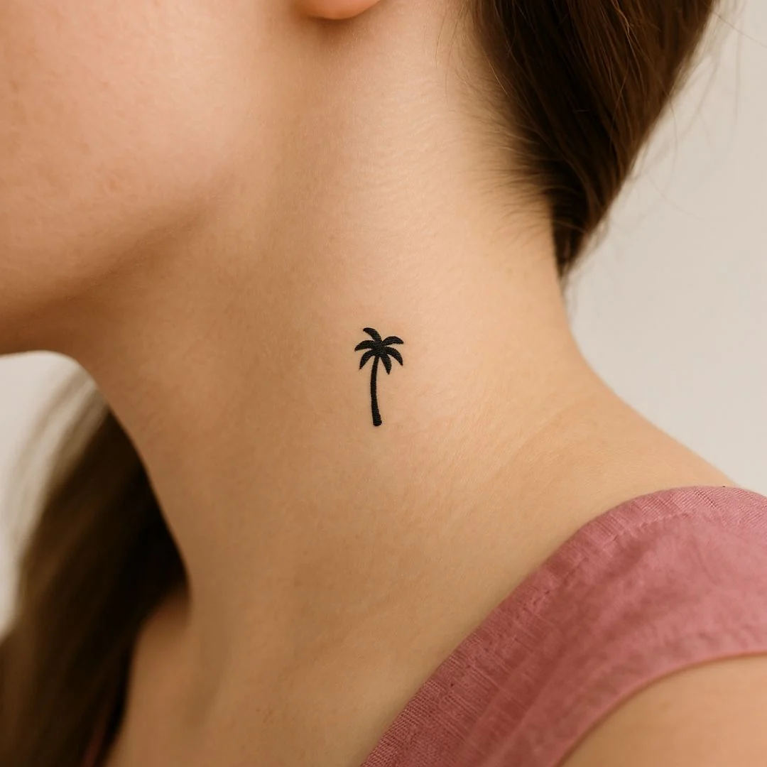 Palm Tree Silhouette Temporary Tattoo
