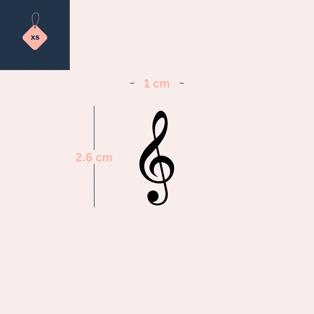 Treble clef temporary tattoo - Image 4