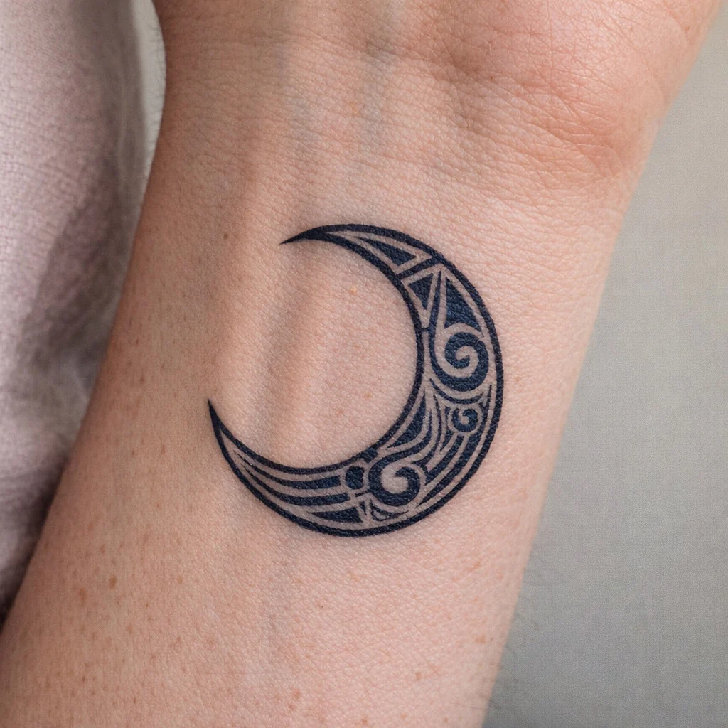 Tribal Crescent Moon Tattoo