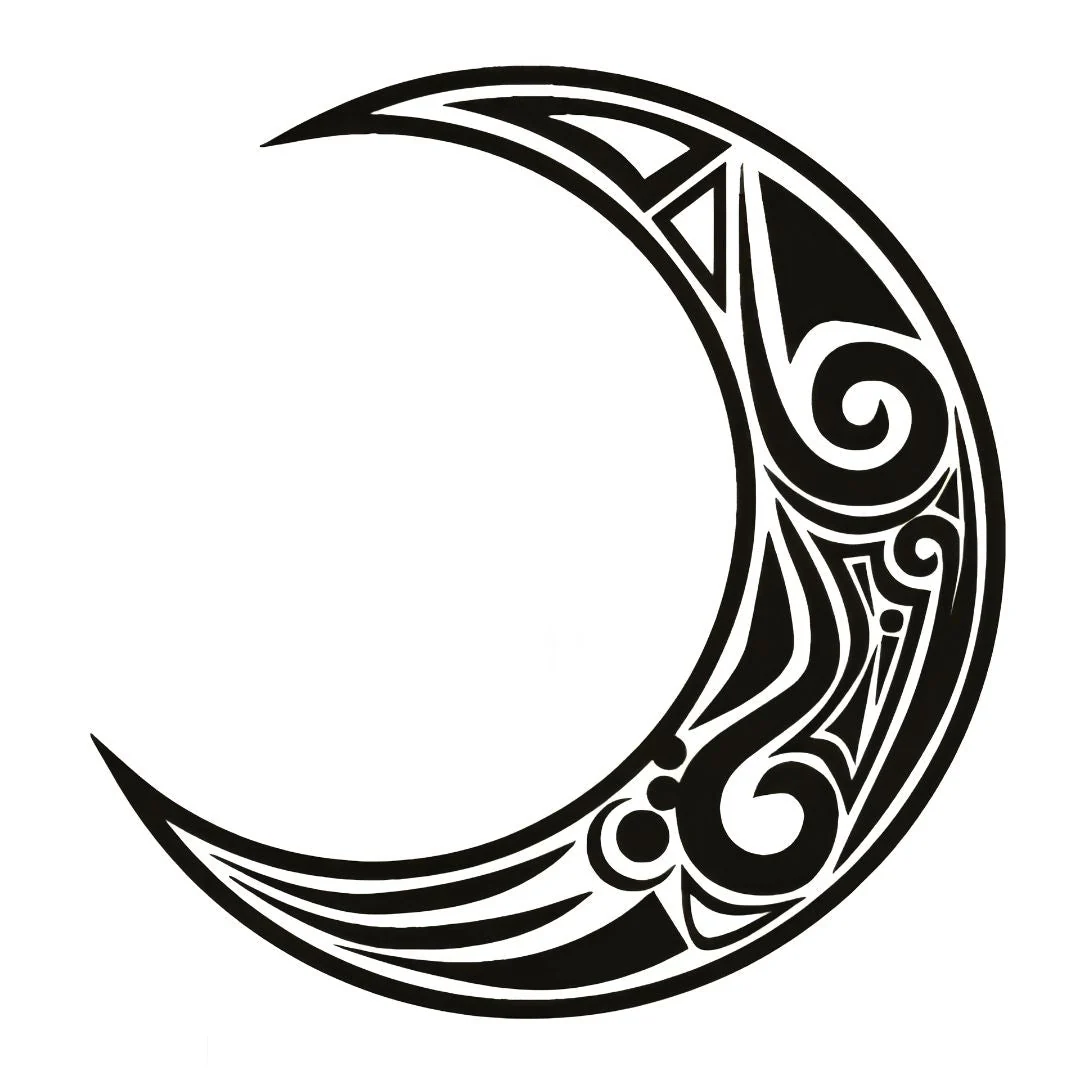 Tribal Crescent Moon Tattoo - Image 2