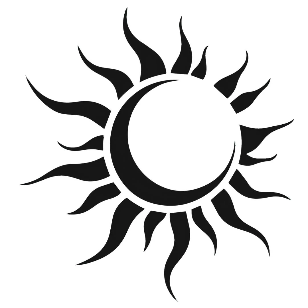 Tribal Sun and Moon Tattoo - Image 2